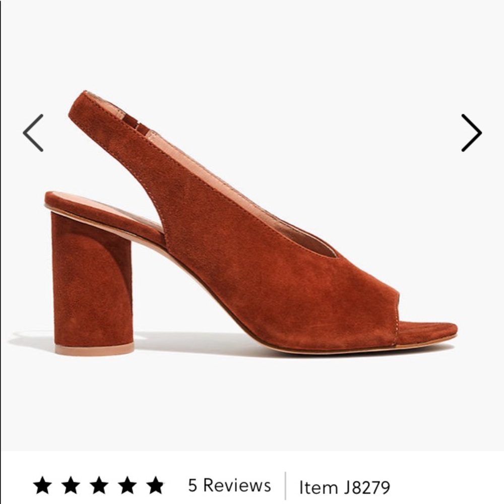 NWT - SOLD OUT!! Madewell Sling-Back Heels in Maple Syrup; Size 6 - Picture 2 of 10